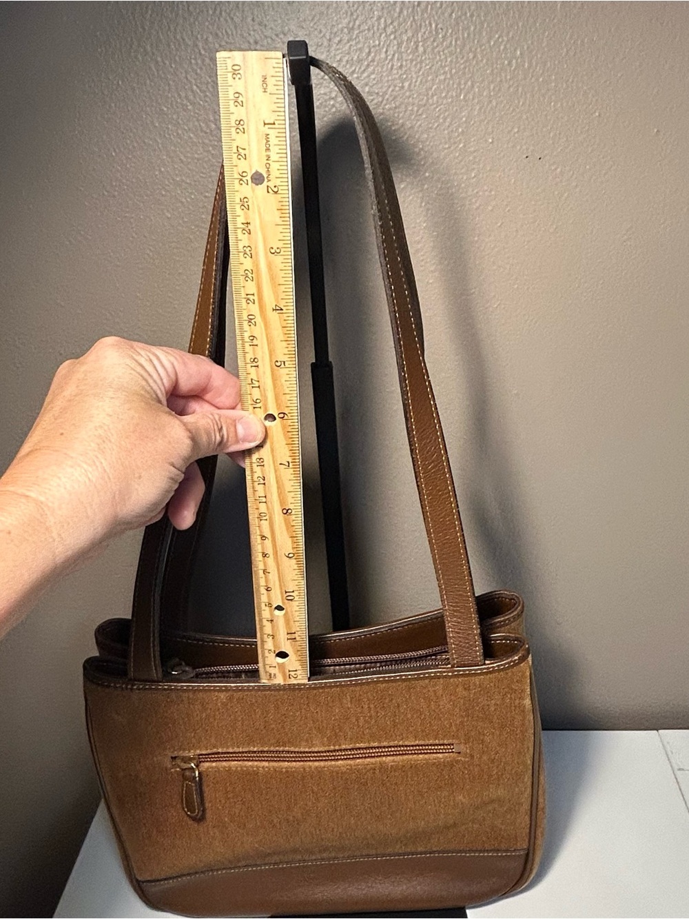 Nina Ricci Velvet Brown Tote Shoulder Bag Gold Hardware - Picture 5 of 14
